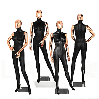 Size 8 Black and Rose Gold Female Mannequin - ABS Plastic