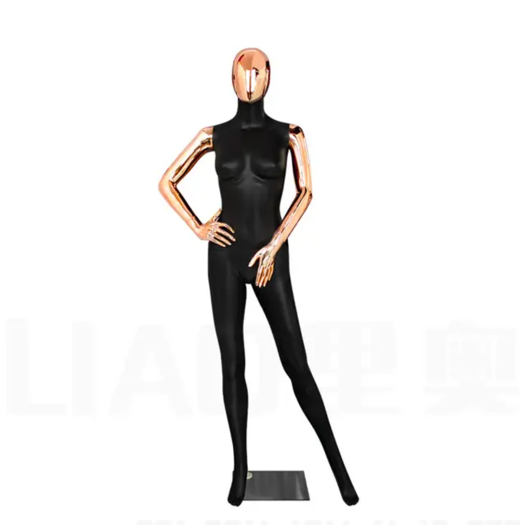 Size 8 Black and Rose Gold Female Mannequin - ABS Plastic Size 8 Black and Rose Gold Female Mannequin - ABS Plastic