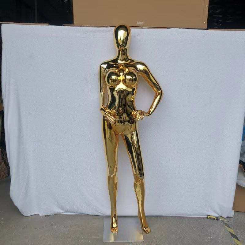 Gold Chrome Medium Bust Female Mannequin Size 8