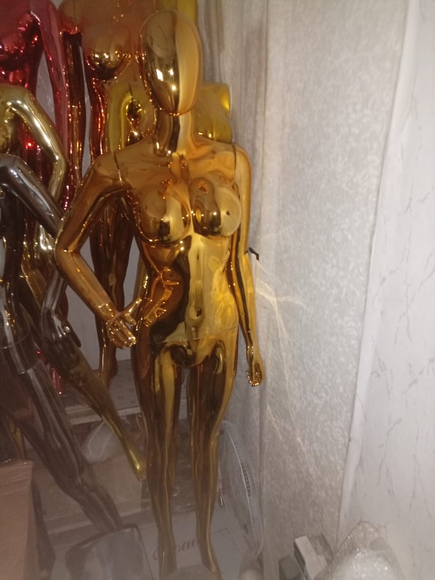 Gold Chrome Medium Bust Female Mannequin Size 8