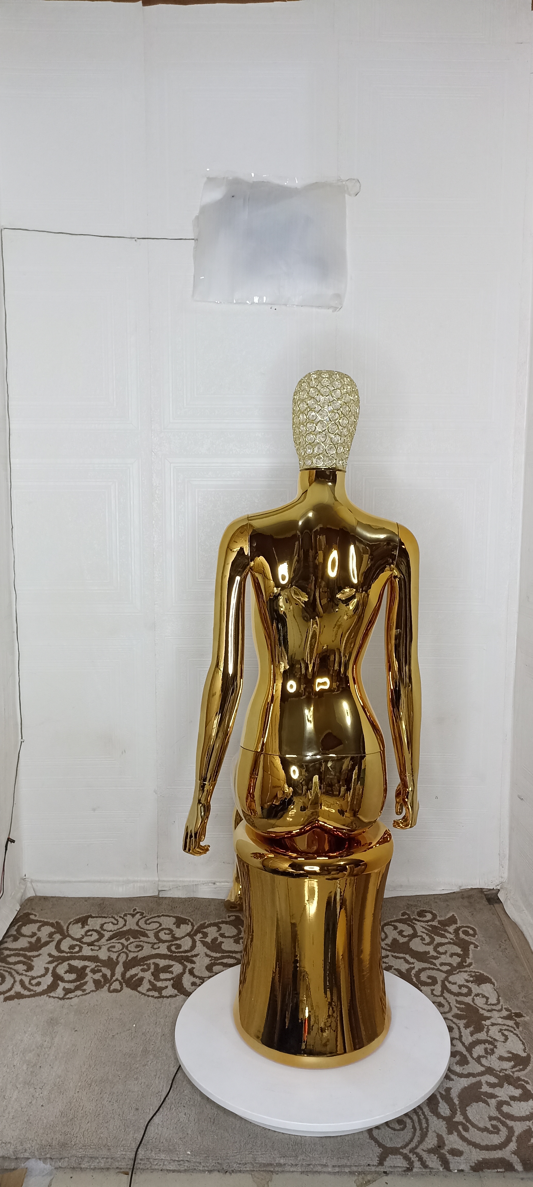 Sitting Seated Chrome Gold Female Mannequin Sitting Seated Chrome Gold Female Mannequin