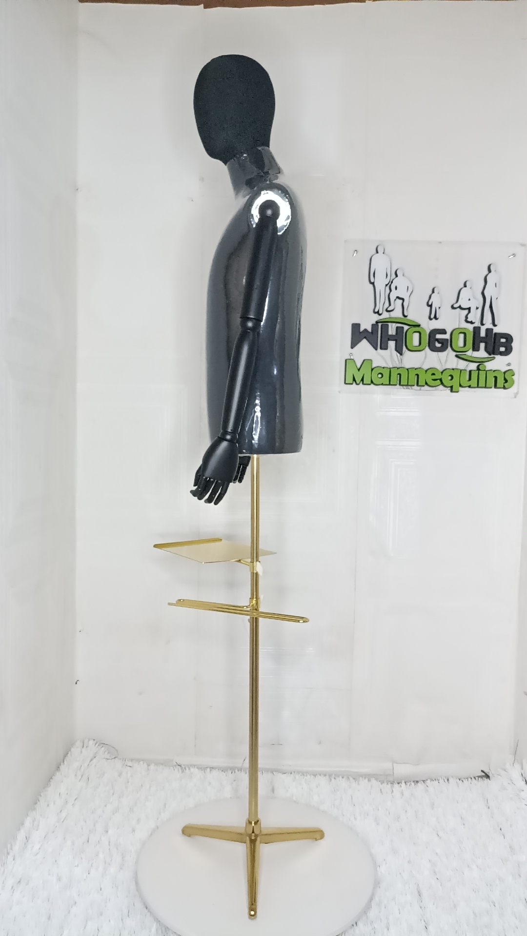 Tom Half Body Male Dressform Mannequin with wooden skeleton hands and Detachable Head Tom Half Body Male Dressform Mannequin with wooden skeleton hands and Detachable Head