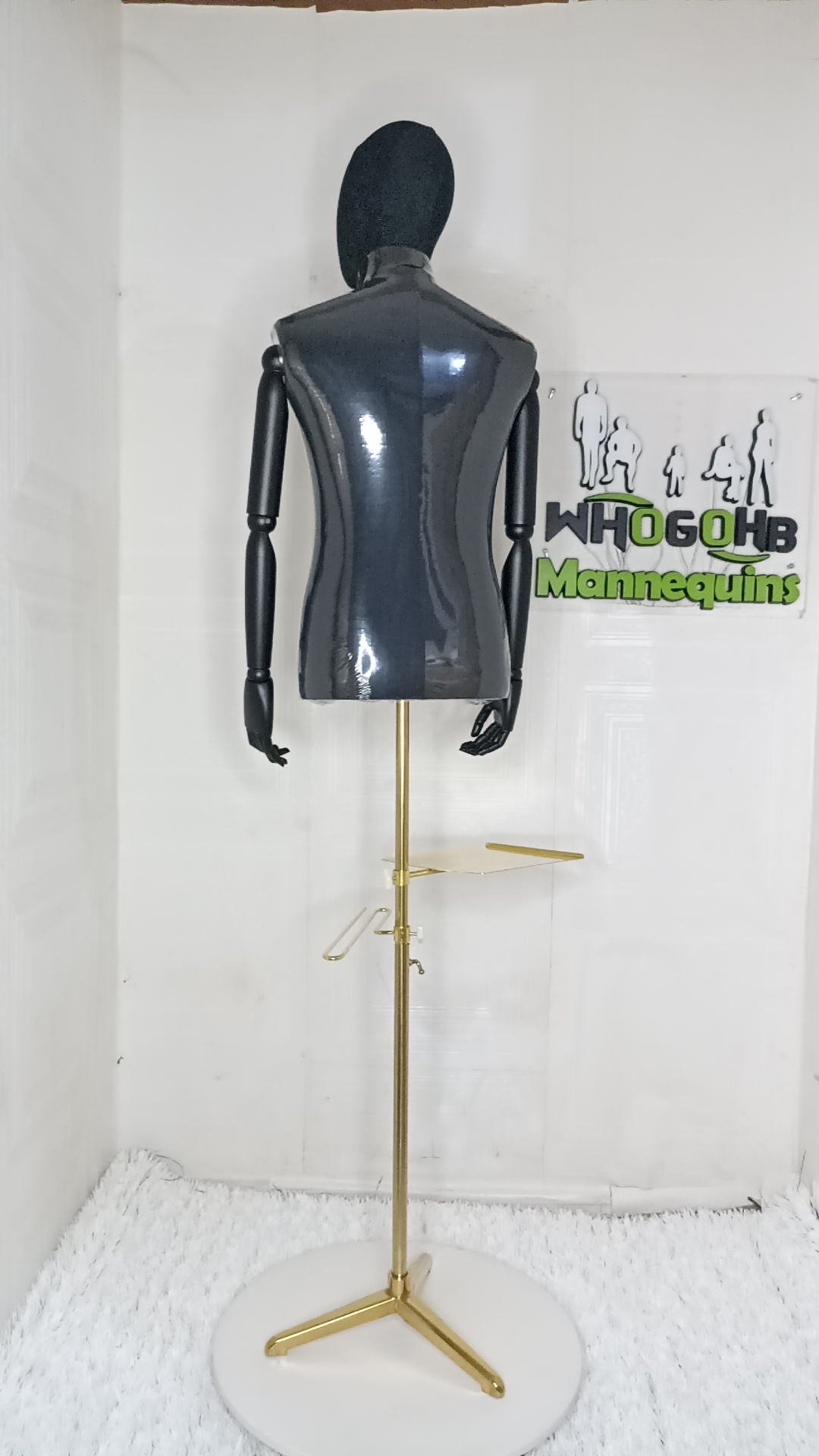 Tom Half Body Male Dressform Mannequin with wooden skeleton hands and Detachable Head Tom Half Body Male Dressform Mannequin with wooden skeleton hands and Detachable Head
