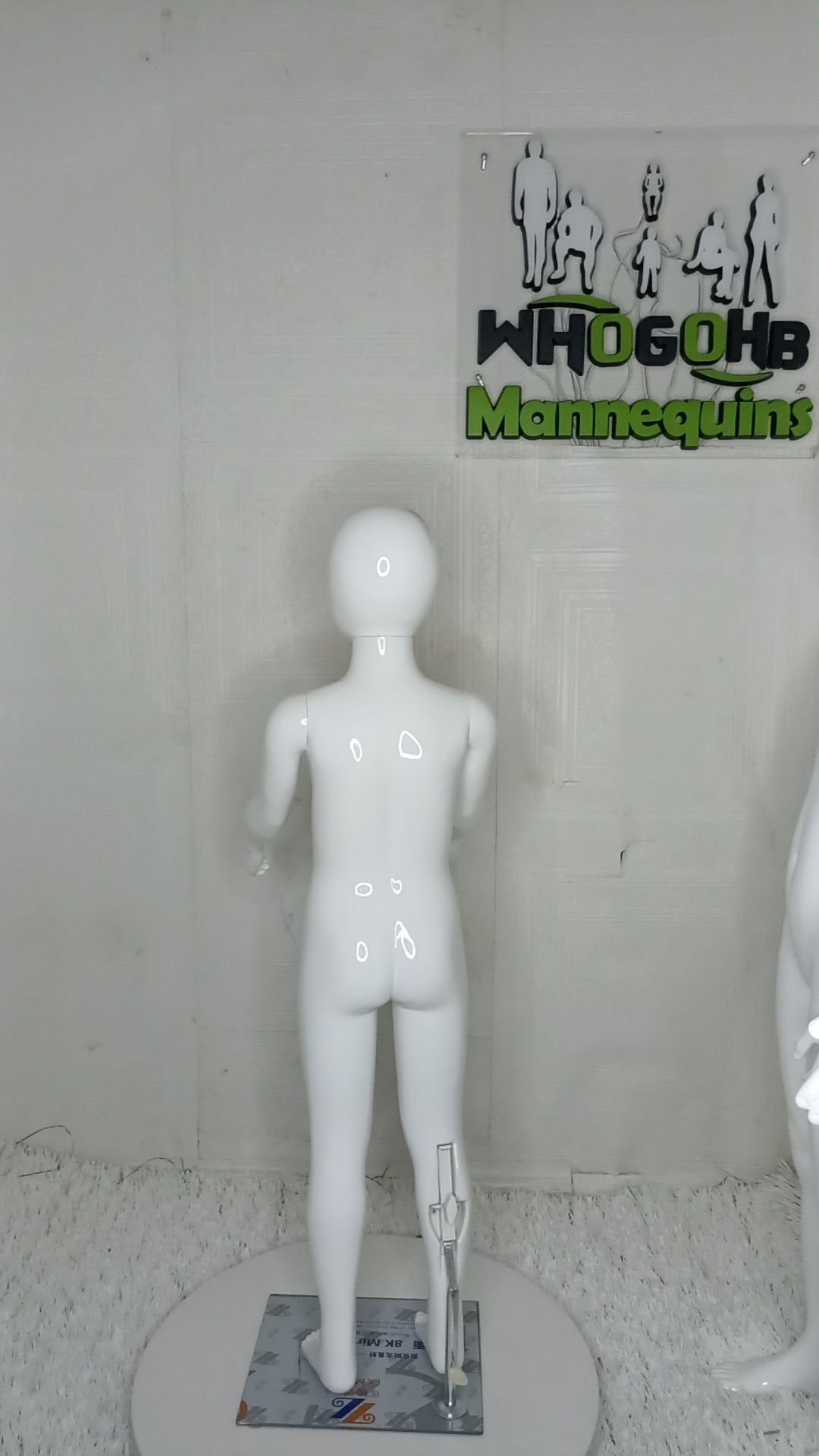 Unisex Kids Children Mannequins Age 1 to 2 Yrs. Glossy White