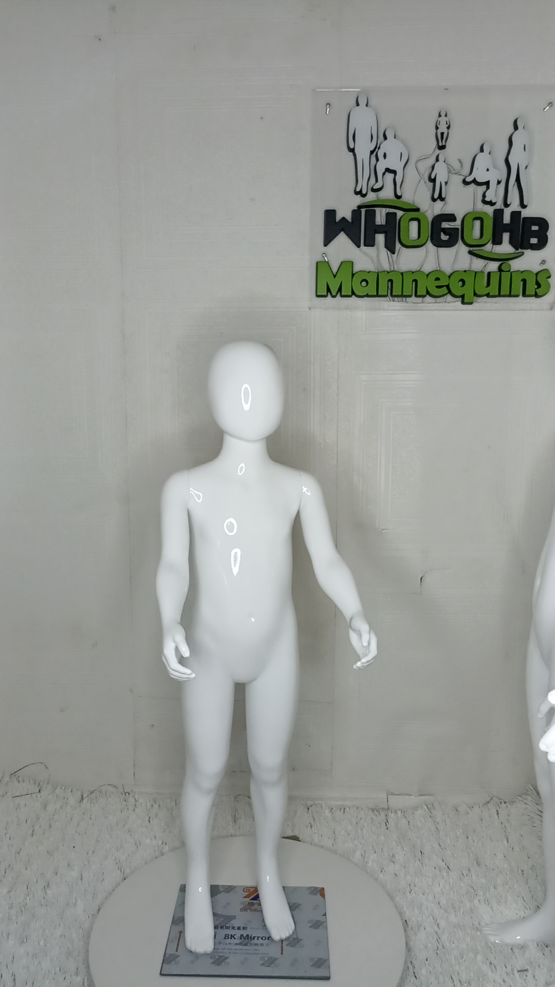 Unisex Kids Children Mannequins Age 1 to 2 Yrs. Glossy White