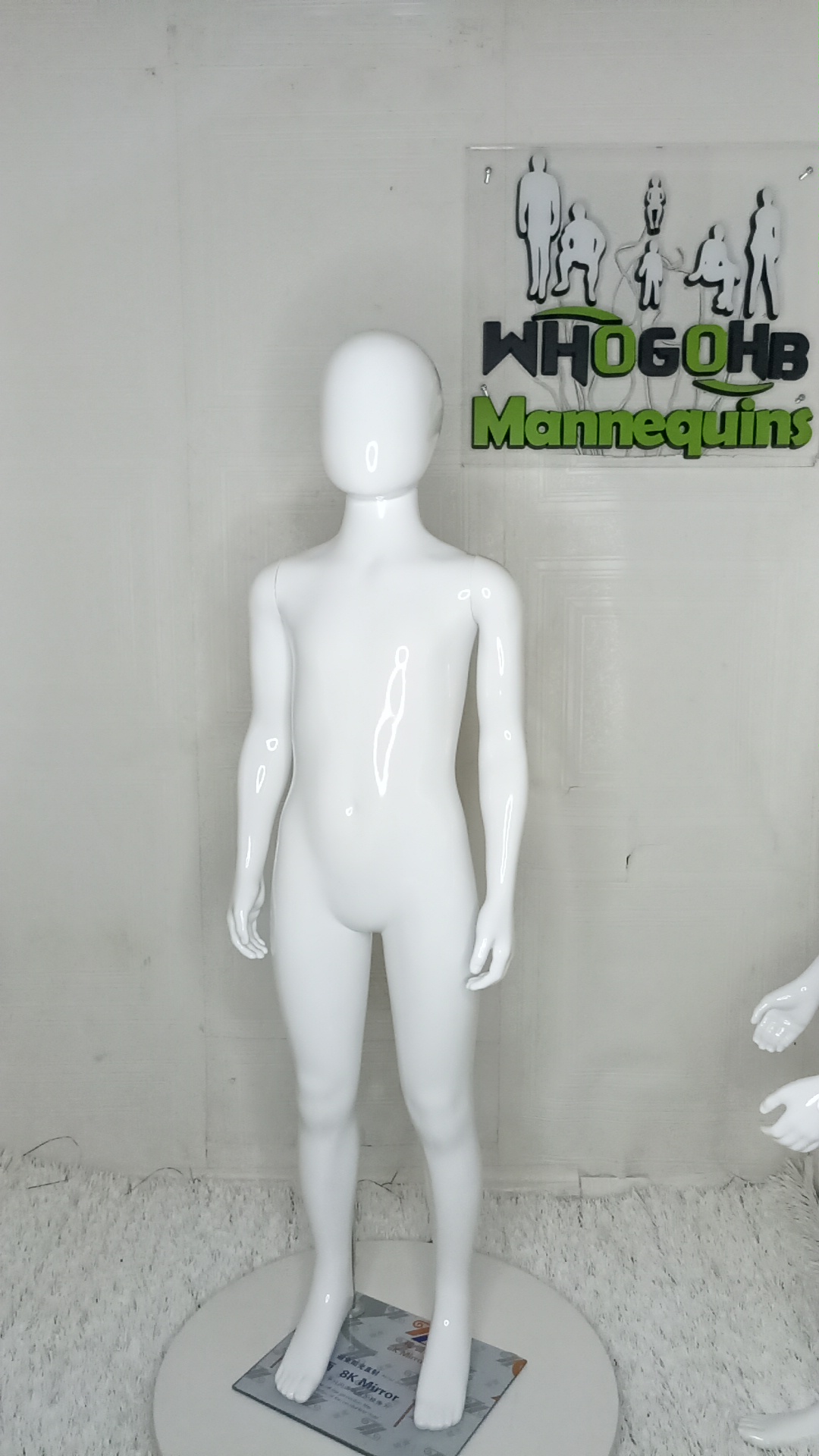 Unisex Kids Children Mannequins Age 1 to 2 Yrs. Glossy White