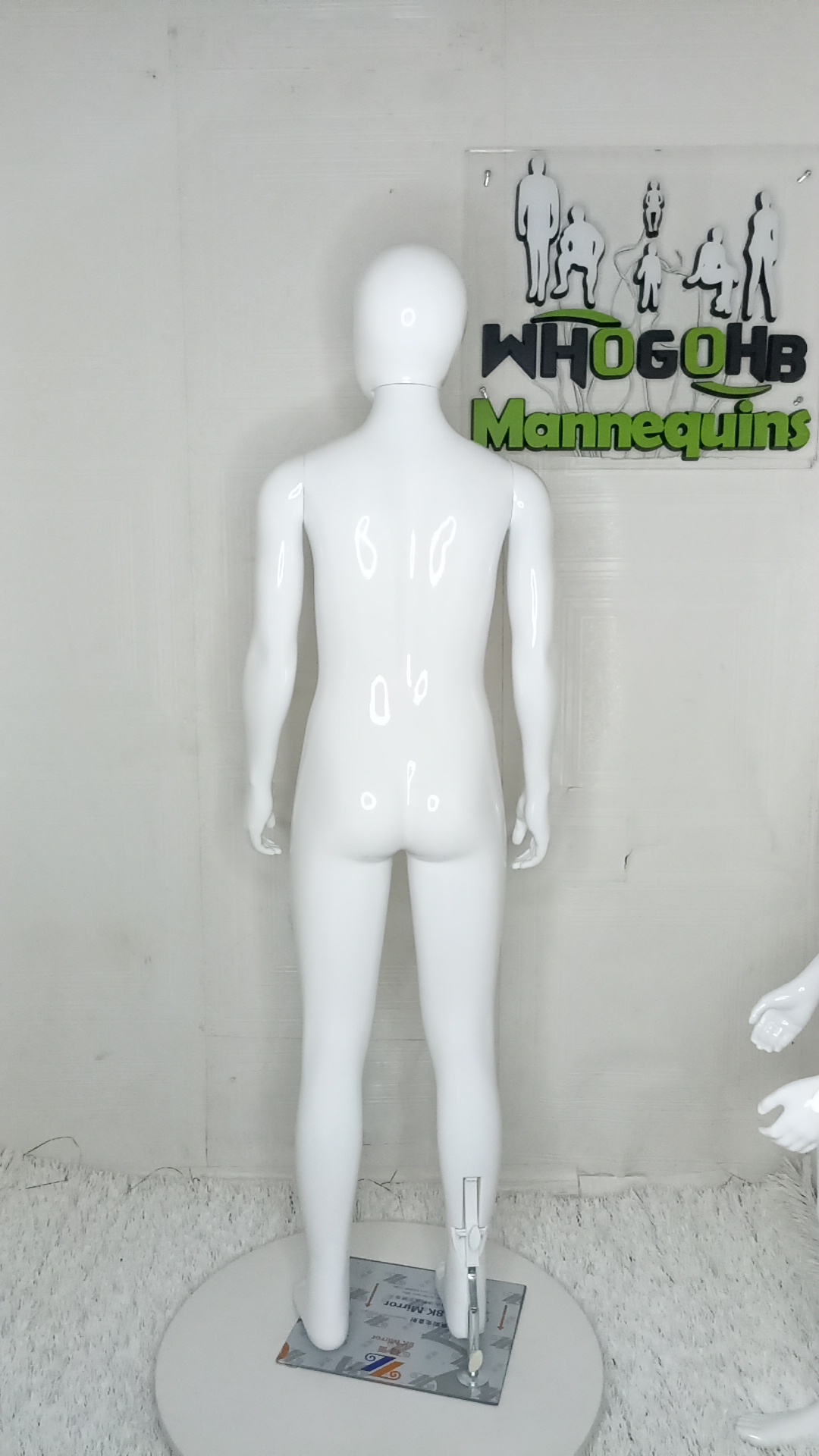 Unisex Kids Children Mannequins Age 1 to 2 Yrs. Glossy White