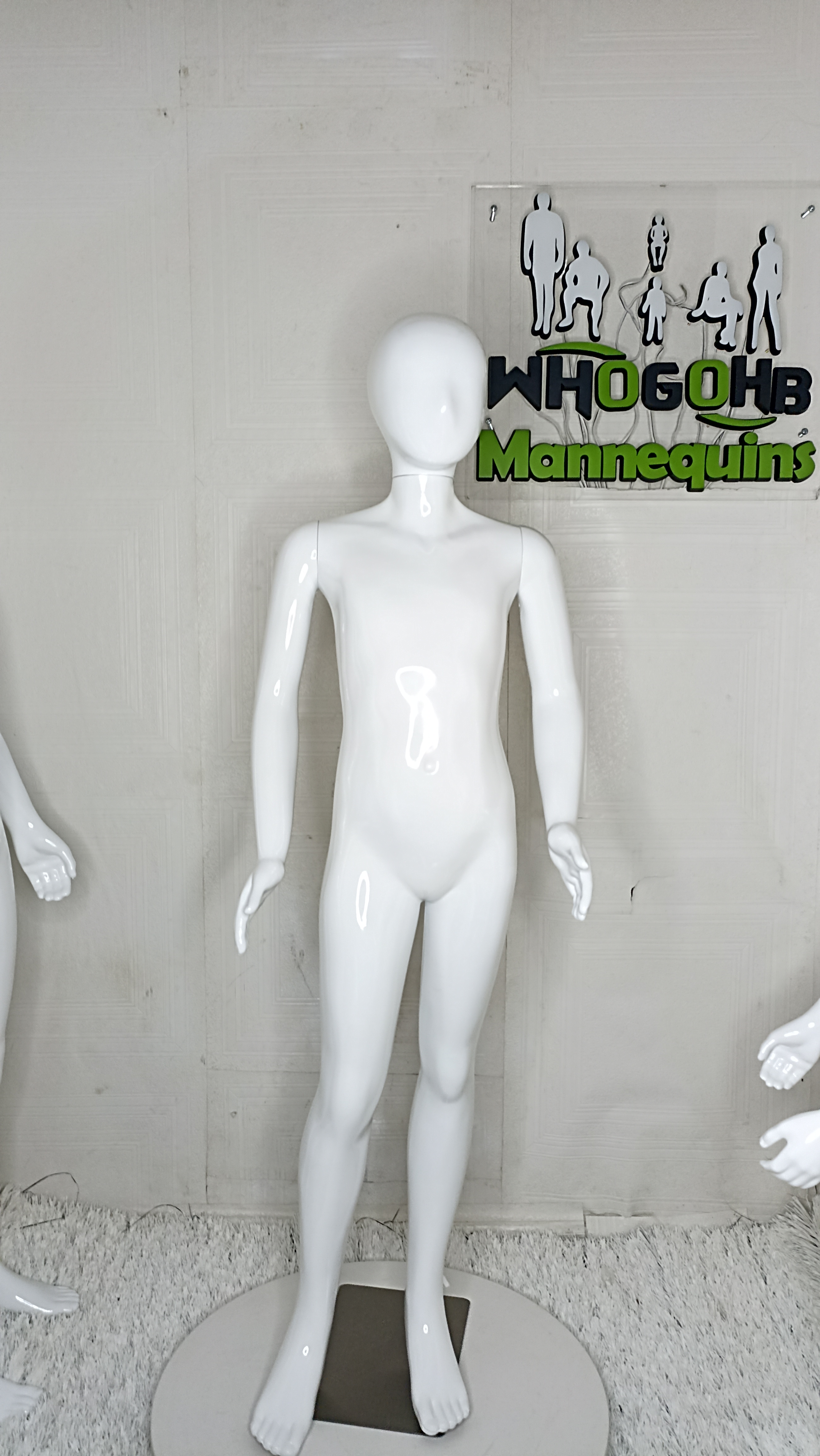 Unisex Kids Children Mannequins Age 1 to 2 Yrs. Glossy White