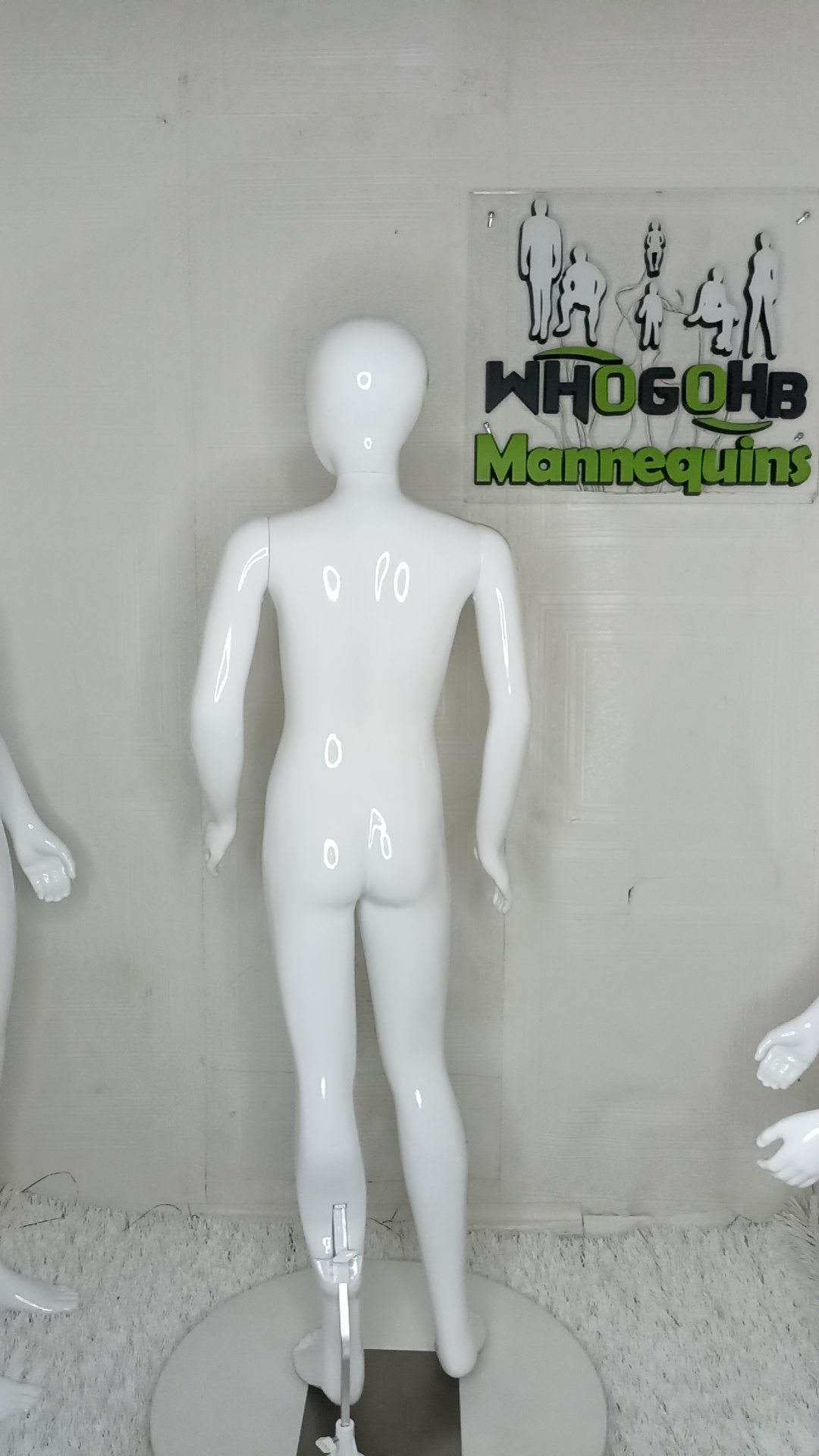 Unisex Kids Children Mannequins Age 1 to 2 Yrs. Glossy White