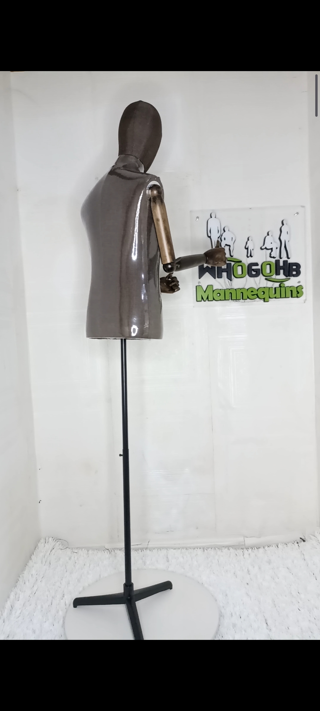 Tom Half Body Male Dressform Mannequin with wooden skeleton hands and Detachable Head Tom Half Body Male Dressform Mannequin with wooden skeleton hands and Detachable Head