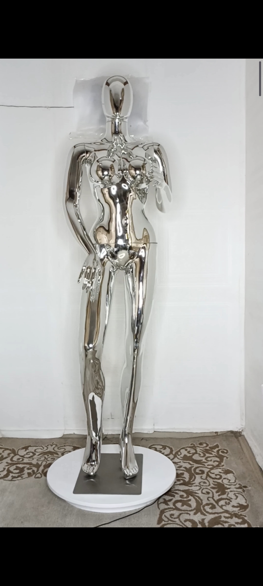 Big Breasts Size 12 Chrome Full Body Female Mannequin Big Breasts Size 12 Chrome Full Body Female Mannequin