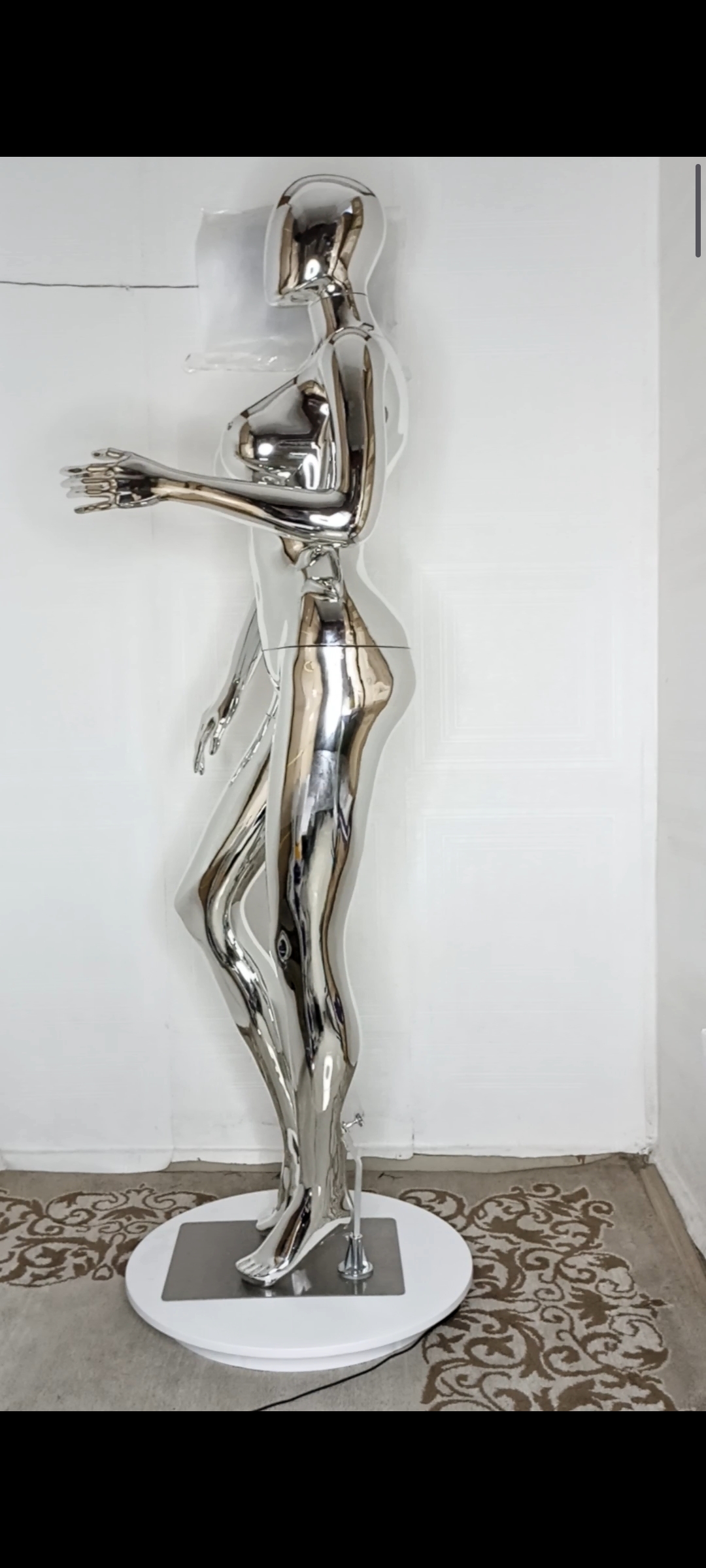 Big Breasts Size 12 Chrome Full Body Female Mannequin Big Breasts Size 12 Chrome Full Body Female Mannequin