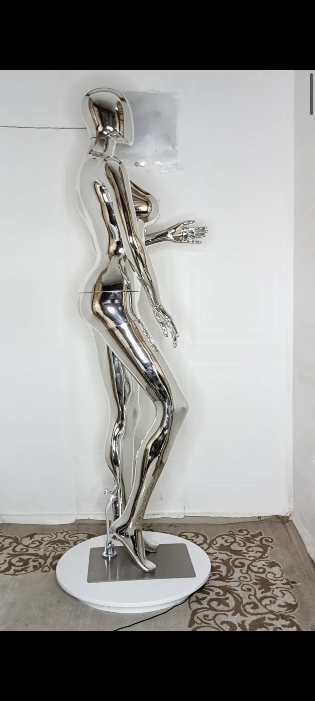 Big Breasts Size 12 Chrome Full Body Female Mannequin Big Breasts Size 12 Chrome Full Body Female Mannequin